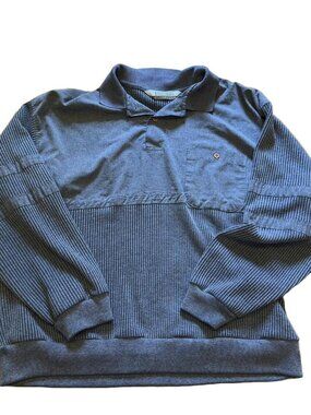 Vintage Men's Knightsbridge Denim & Ribbed Knit Sweatshirt
